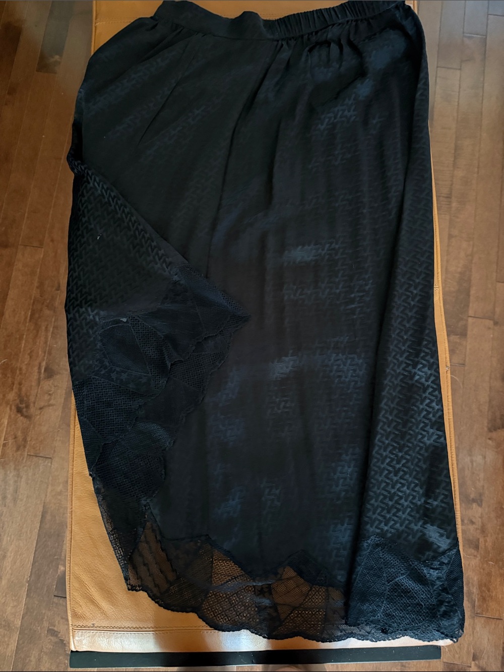 Zadig & voltaire asymetrical Black Lace Trim Midi Skirt